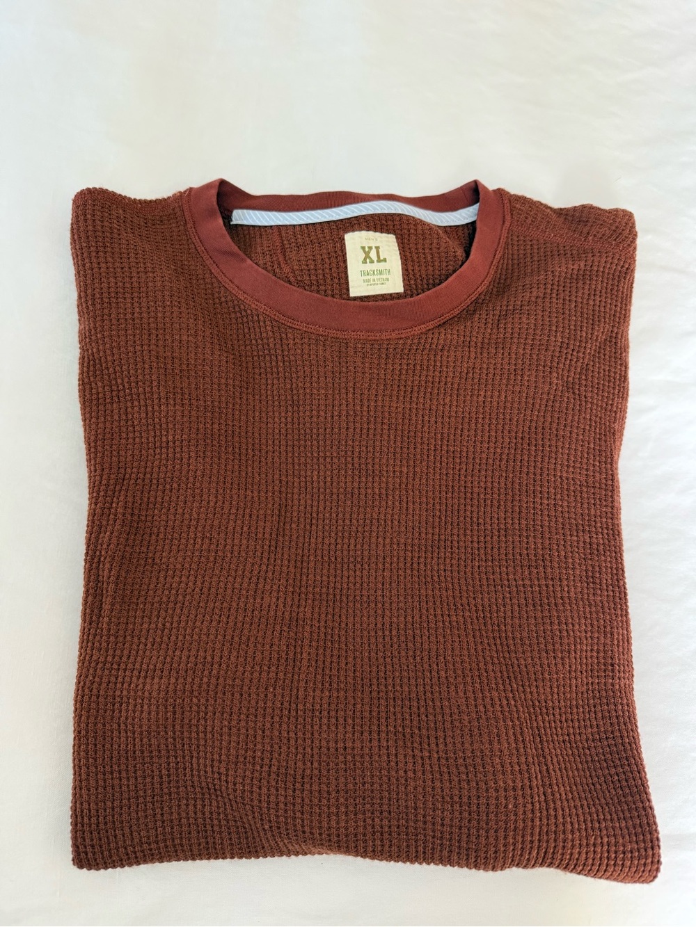 Tracksmith Fells Waffle Knit Crewneck Sweater - men’s XL